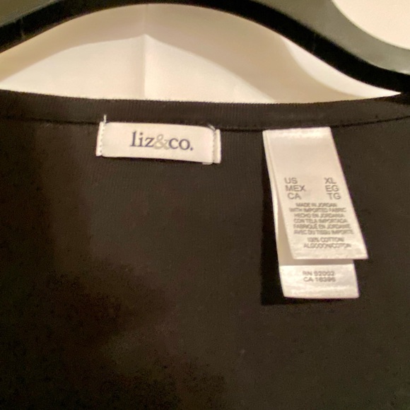 Liz & Co. Women's Black Long Sleeve Top XL - Picture 6 of 11